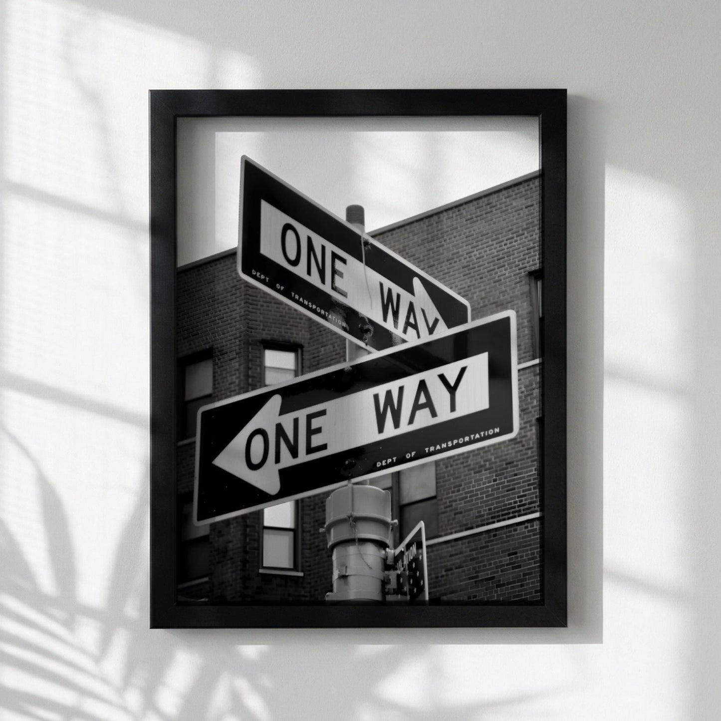 One Way Sign Poster, Urban Street Art, Black White Print, NYC City Wall Decor, Vintage Street Sign, Industrial Room Decor, Cityscape Art