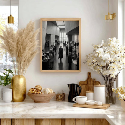 Confident Woman in Crowd Print | Black and White Corporate Wall Art | Boss Lady Gallery Poster | Modern Office Decor