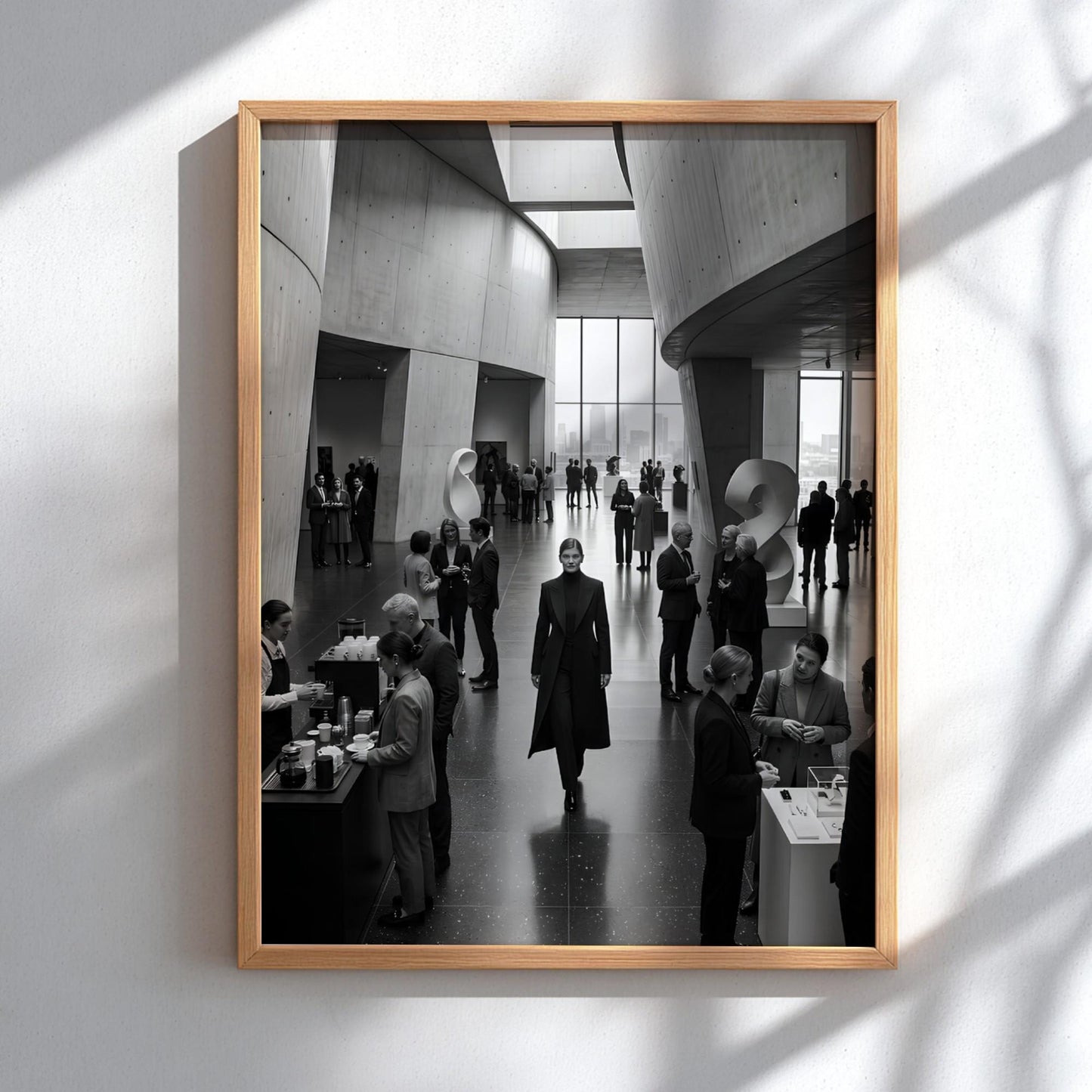 Confident Woman in Crowd Print | Black and White Corporate Wall Art | Boss Lady Gallery Poster | Modern Office Decor