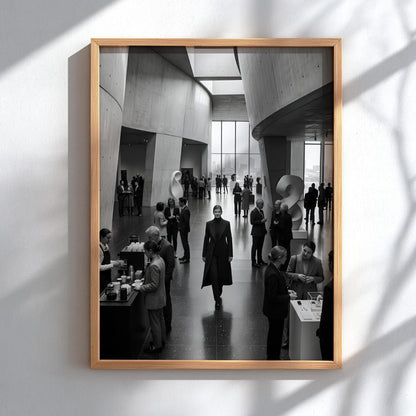 Confident Woman in Crowd Print | Black and White Corporate Wall Art | Boss Lady Gallery Poster | Modern Office Decor