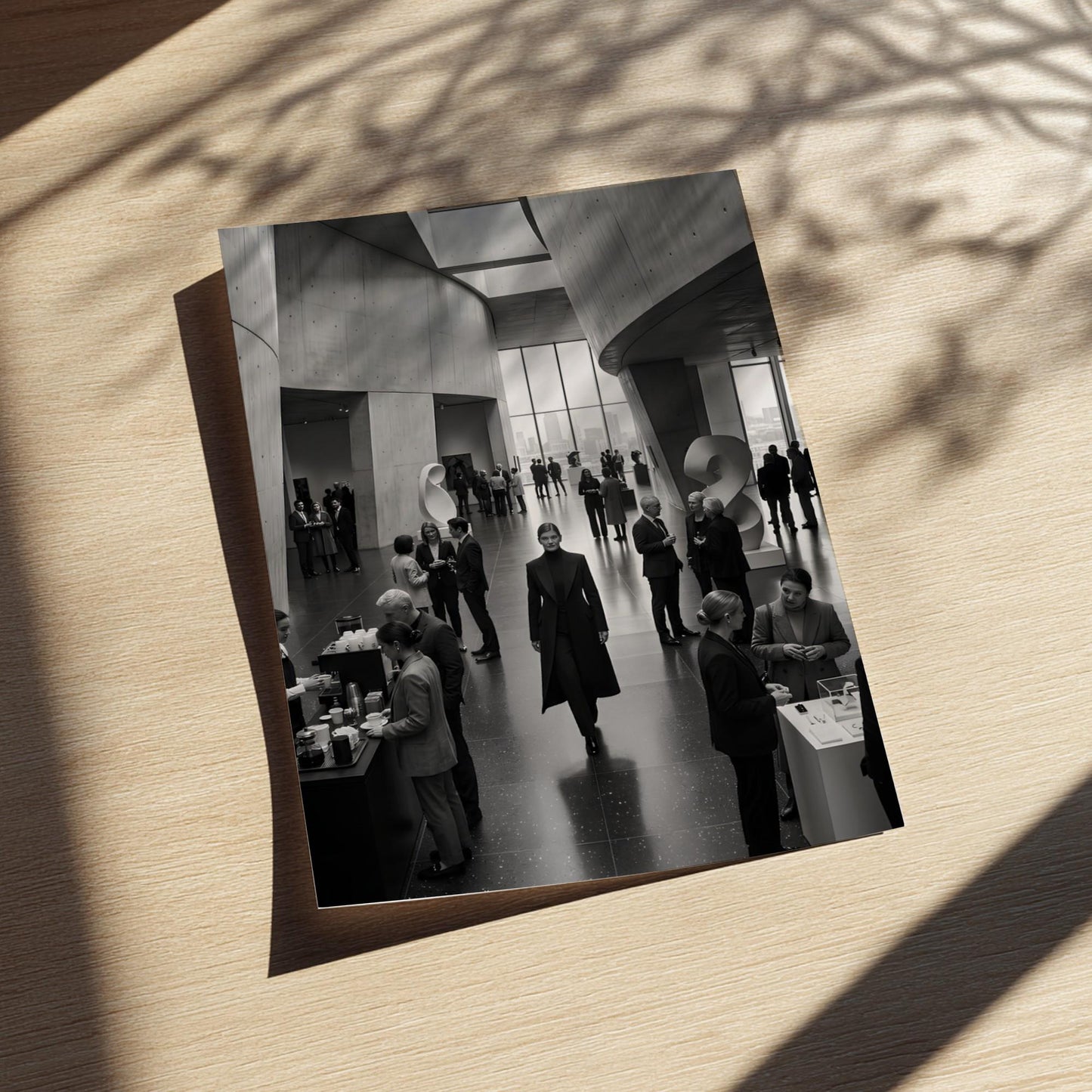 Confident Woman in Crowd Print | Black and White Corporate Wall Art | Boss Lady Gallery Poster | Modern Office Decor