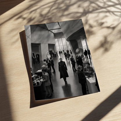 Confident Woman in Crowd Print | Black and White Corporate Wall Art | Boss Lady Gallery Poster | Modern Office Decor