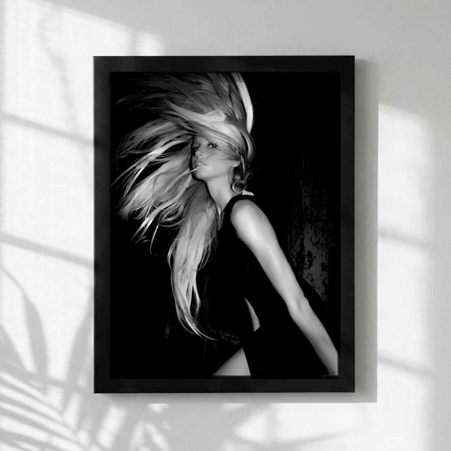 Sydney Sweeney | Black and White Fashion Print | Dynamic Woman Portrait | Moody Monochrome Wall Art | Edgy Room Decor