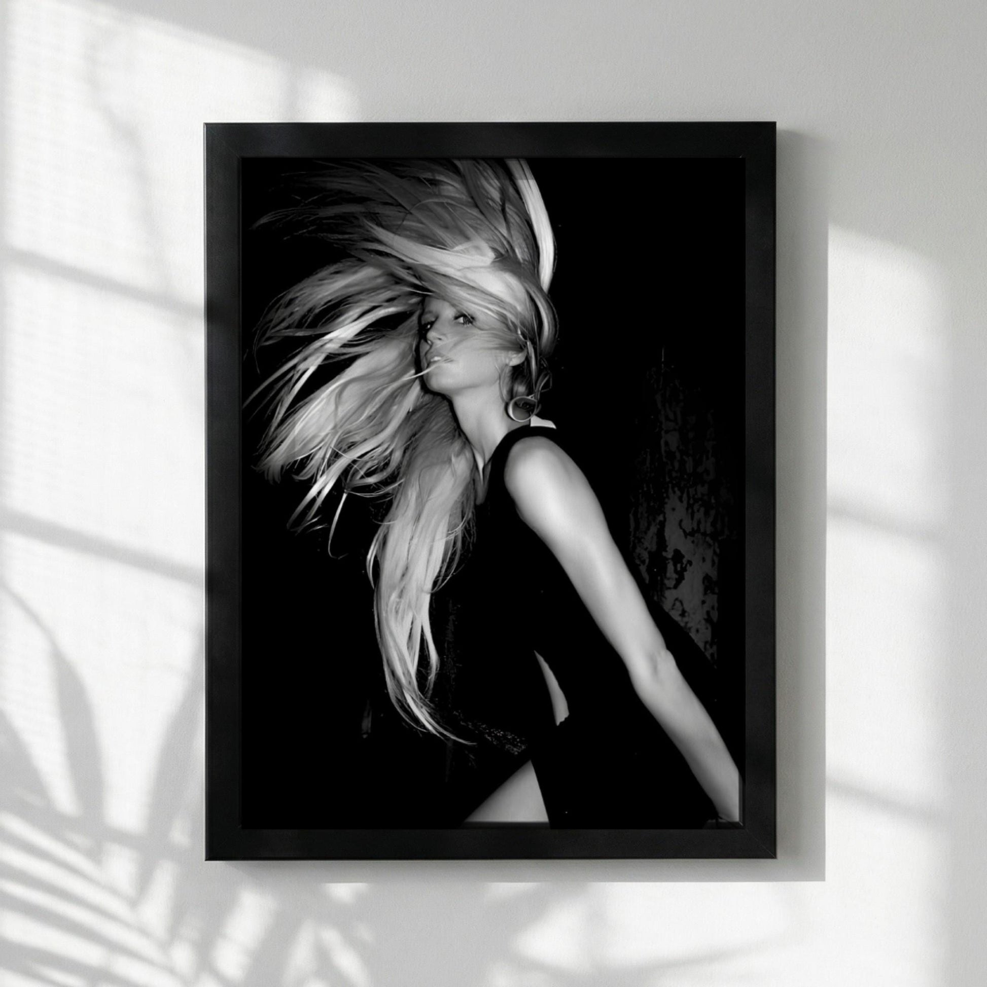 Sydney Sweeney | Black and White Fashion Print | Dynamic Woman Portrait | Moody Monochrome Wall Art | Edgy Room Decor