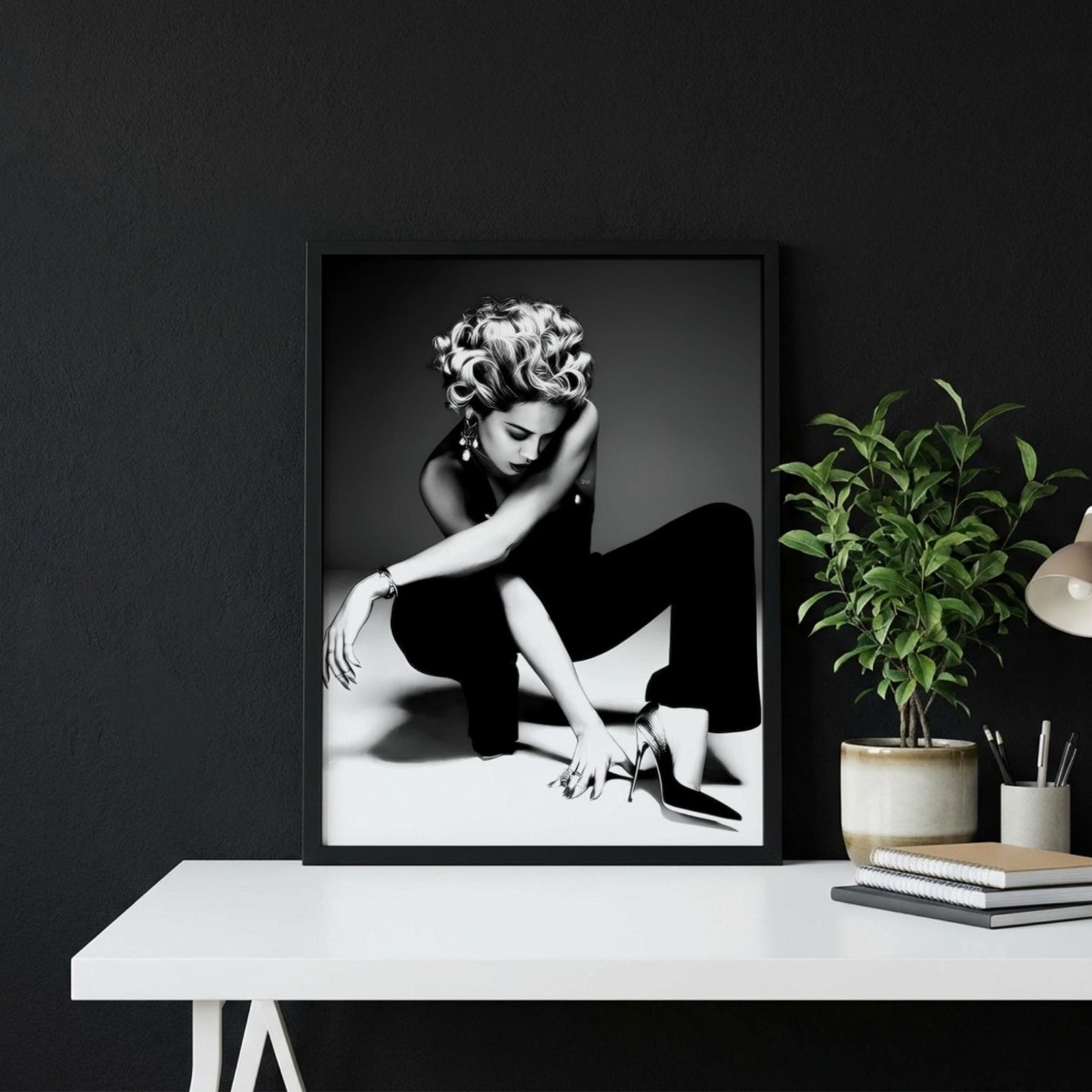 Scarlett Johansson | Black White Art Print | Edgy Fashion Poster | Retro Glamour Decor | Modern Wall Art