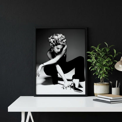 Scarlett Johansson | Black White Art Print | Edgy Fashion Poster | Retro Glamour Decor | Modern Wall Art