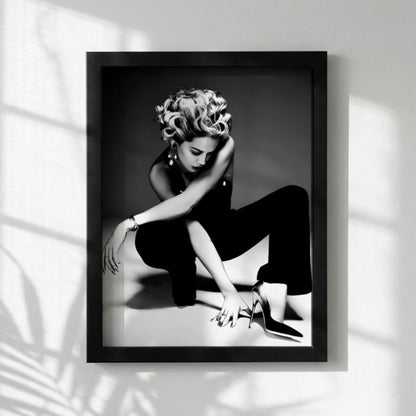 Scarlett Johansson | Black White Art Print | Edgy Fashion Poster | Retro Glamour Decor | Modern Wall Art