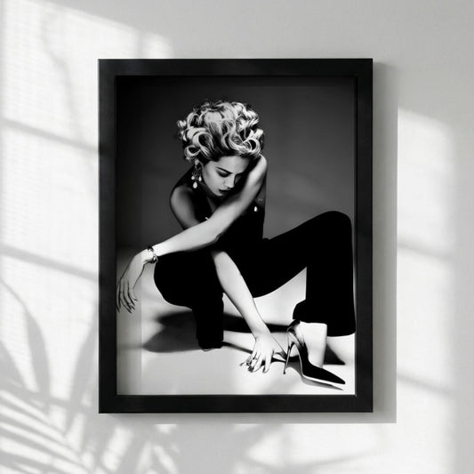 Scarlett Johansson | Black White Art Print | Edgy Fashion Poster | Retro Glamour Decor | Modern Wall Art