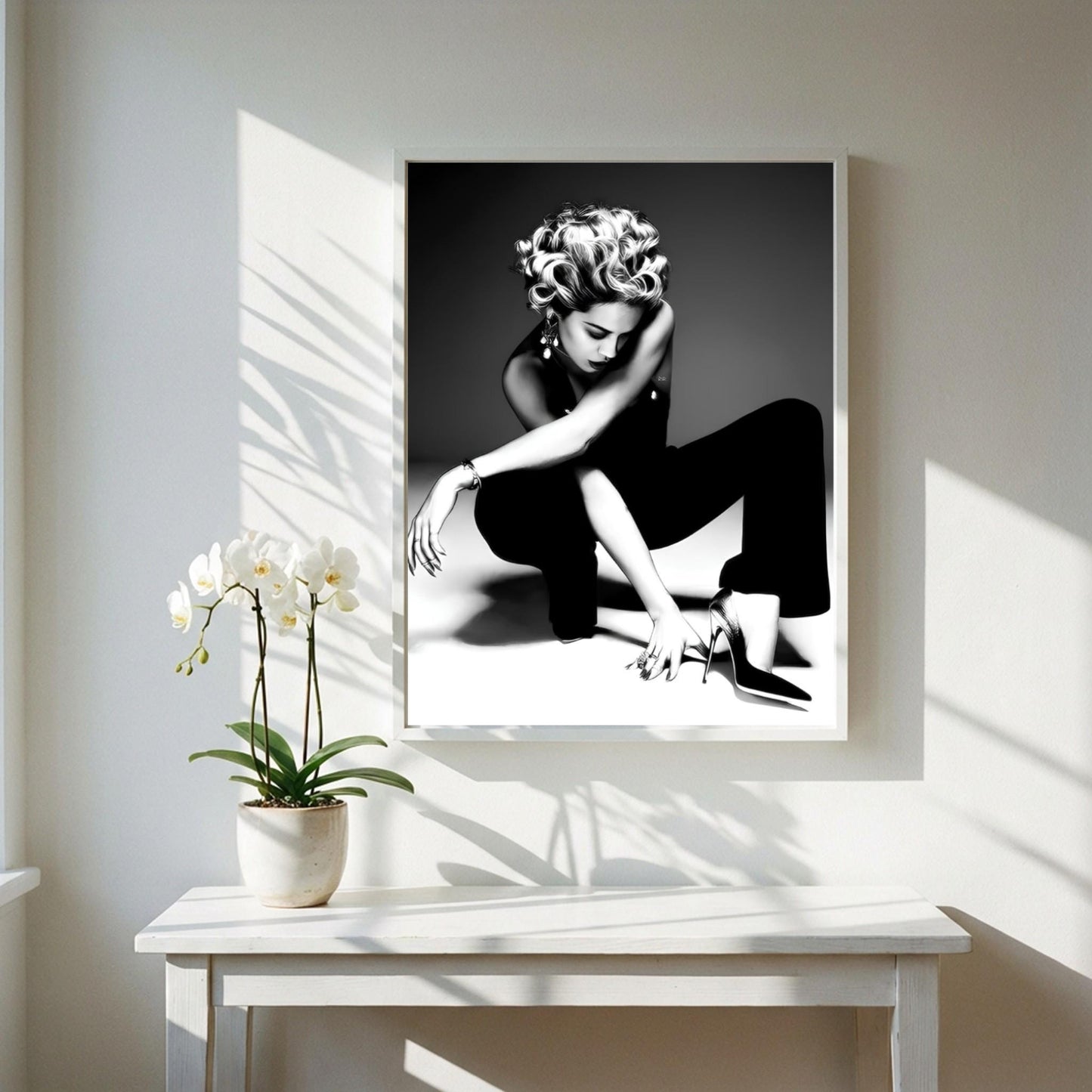 Scarlett Johansson | Black White Art Print | Edgy Fashion Poster | Retro Glamour Decor | Modern Wall Art