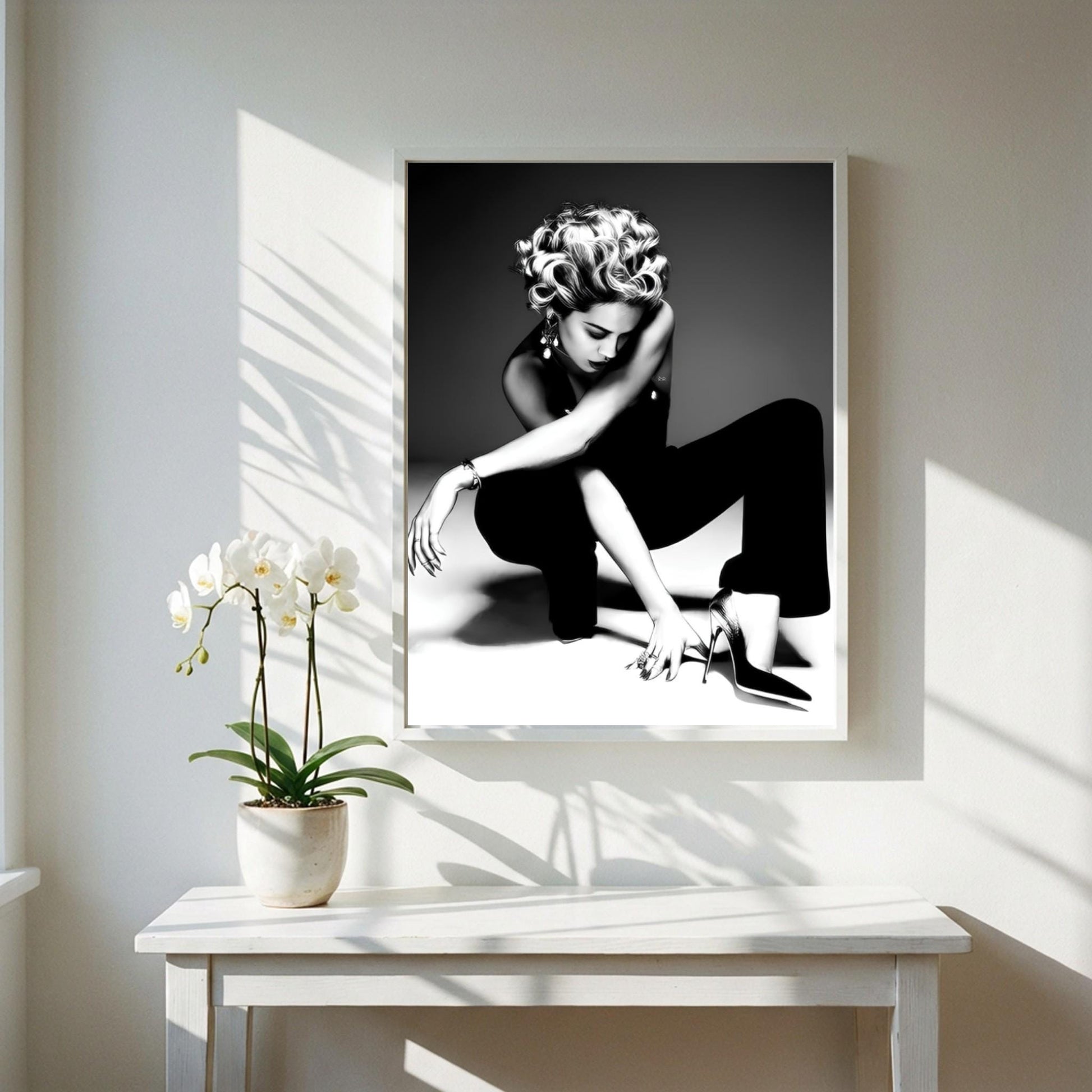 Scarlett Johansson | Black White Art Print | Edgy Fashion Poster | Retro Glamour Decor | Modern Wall Art