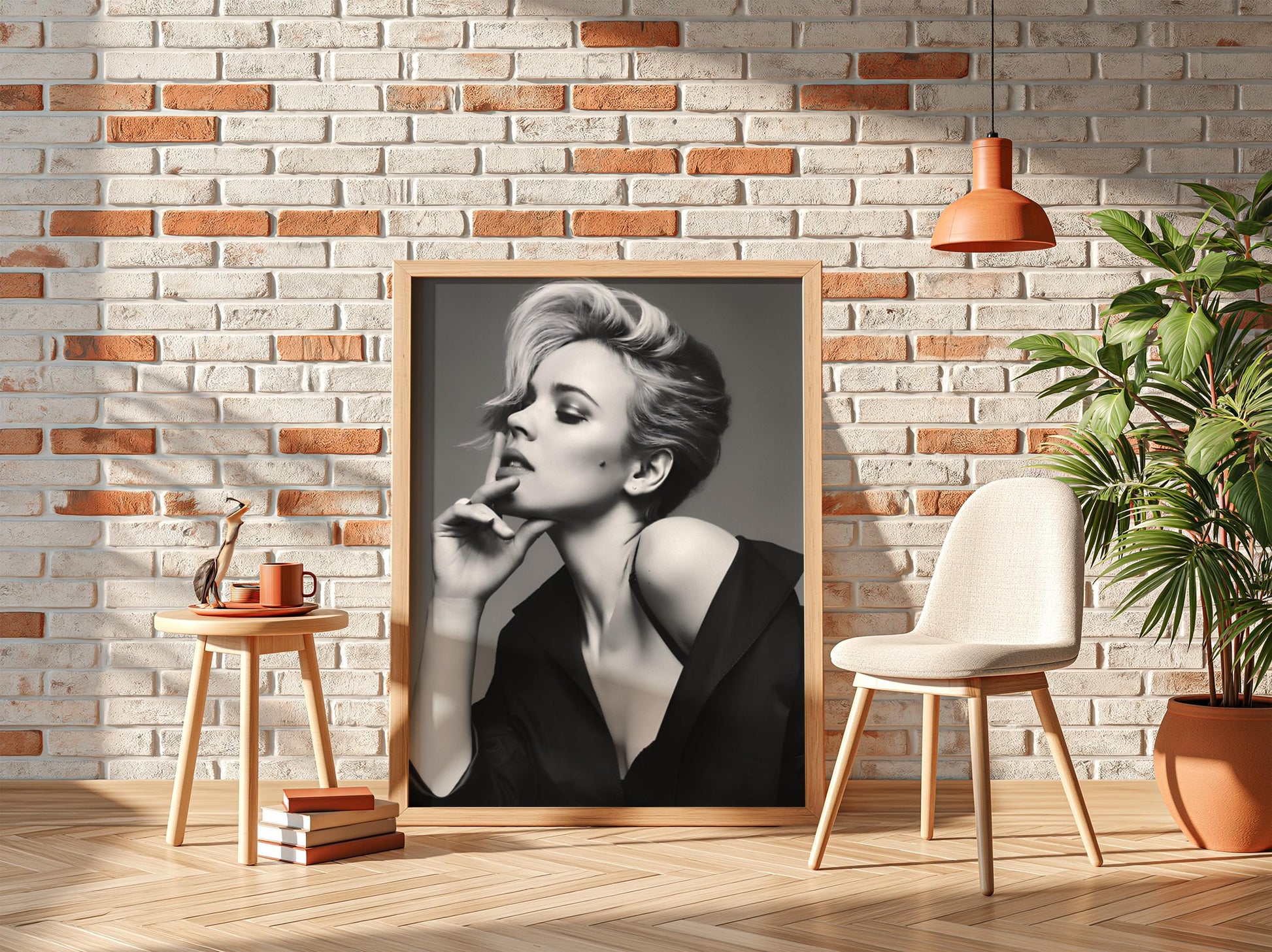 Scarlett Johansson | Black White Portrait | Modern Glamour Print | Edgy Fashion Poster | Bedroom Wall Art
