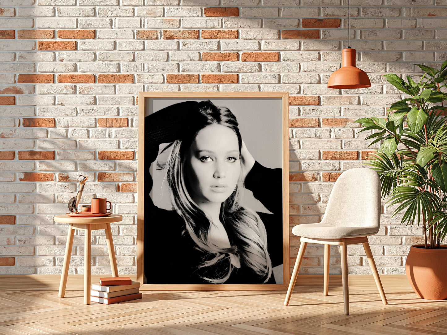 Jennifer Lawrence | Black White Portrait | Cinematic Wall Art | Modern Glamour Print | Edgy Fashion Poster