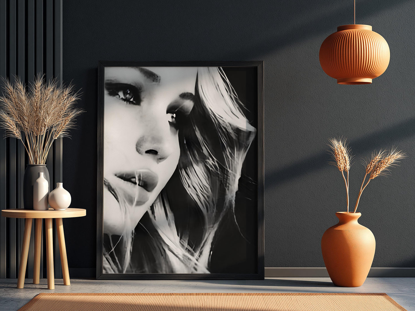 Jennifer Lawrence | Black White Portrait | Abstract Face Art | Moody Wall Decor | Modern Poster