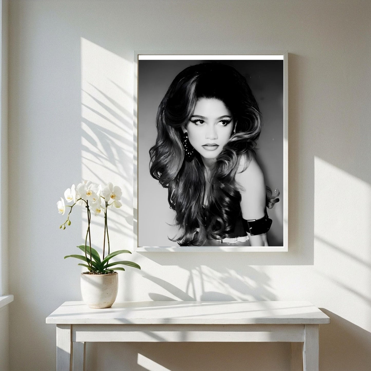 Zendaya | Black White Portrait | Vintage Glamour Print | Retro Fashion Poster | Elegant Wall Art