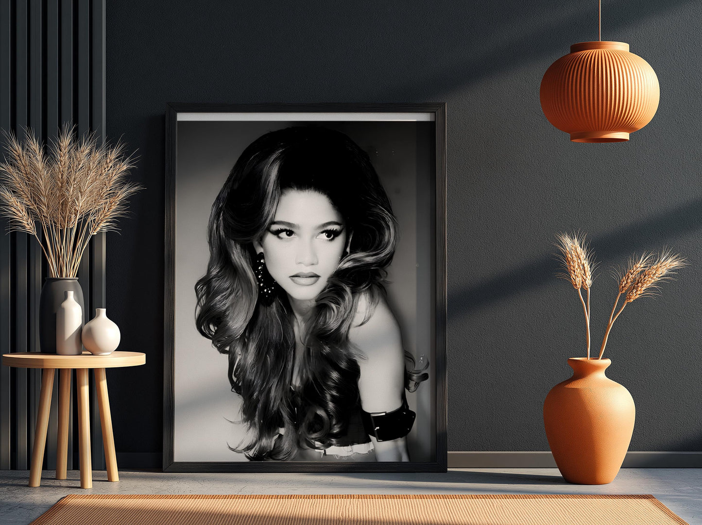 Zendaya | Black White Portrait | Vintage Glamour Print | Retro Fashion Poster | Elegant Wall Art