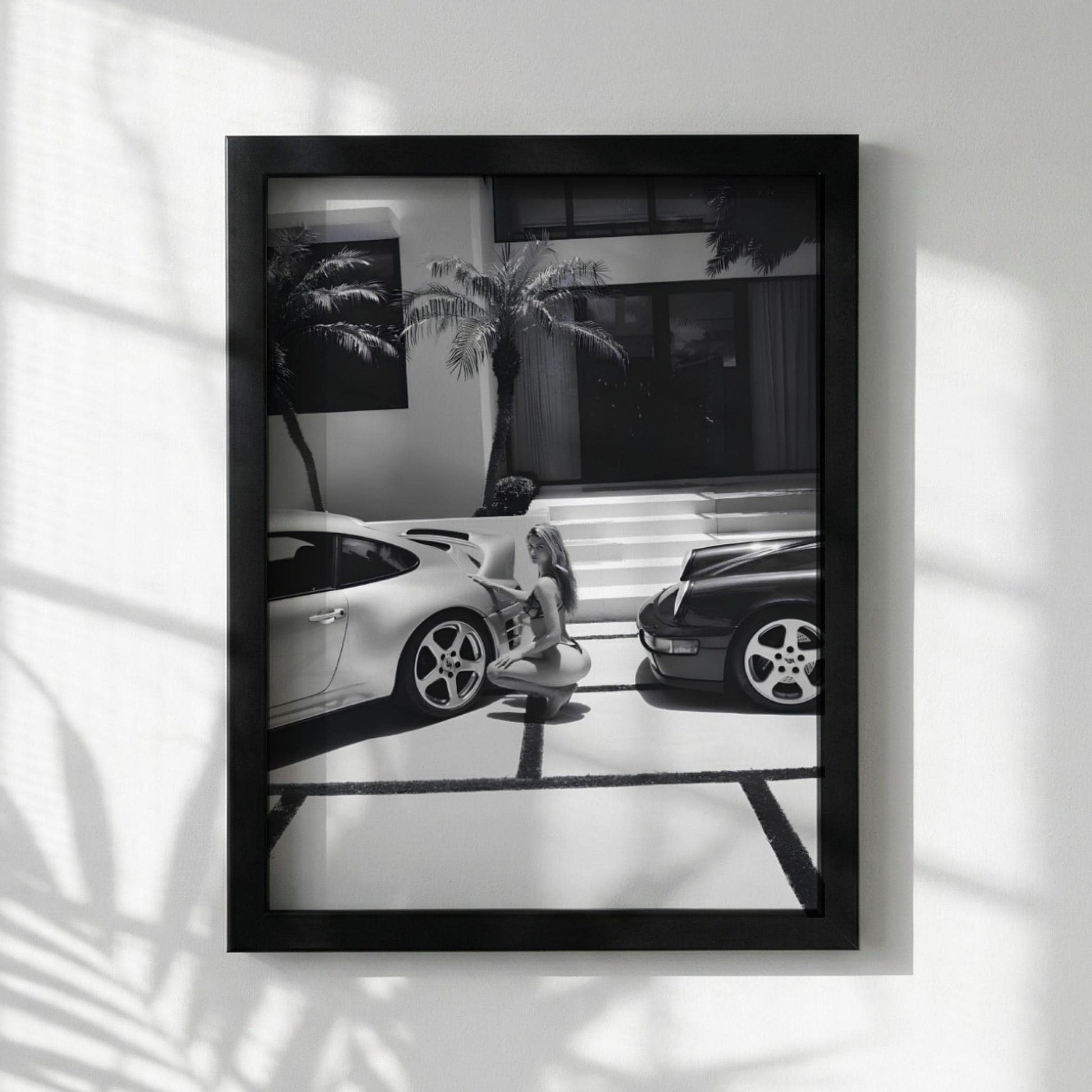 Luxury Car Wall Art, Black And White Woman Poster, Fashion Photography Print, Old Money Aesthetic, Glamour Decor