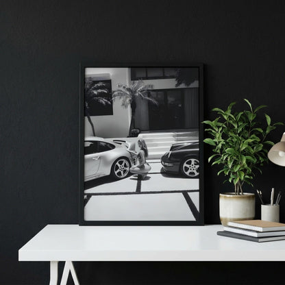 Luxury Car Wall Art, Black And White Woman Poster, Fashion Photography Print, Old Money Aesthetic, Glamour Decor