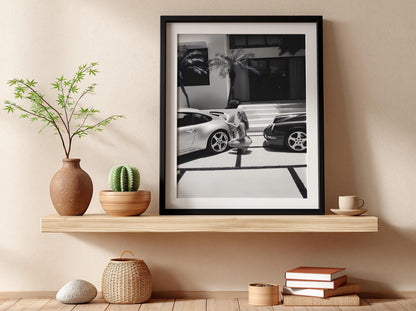 Luxury Car Wall Art, Black And White Woman Poster, Fashion Photography Print, Old Money Aesthetic, Glamour Decor