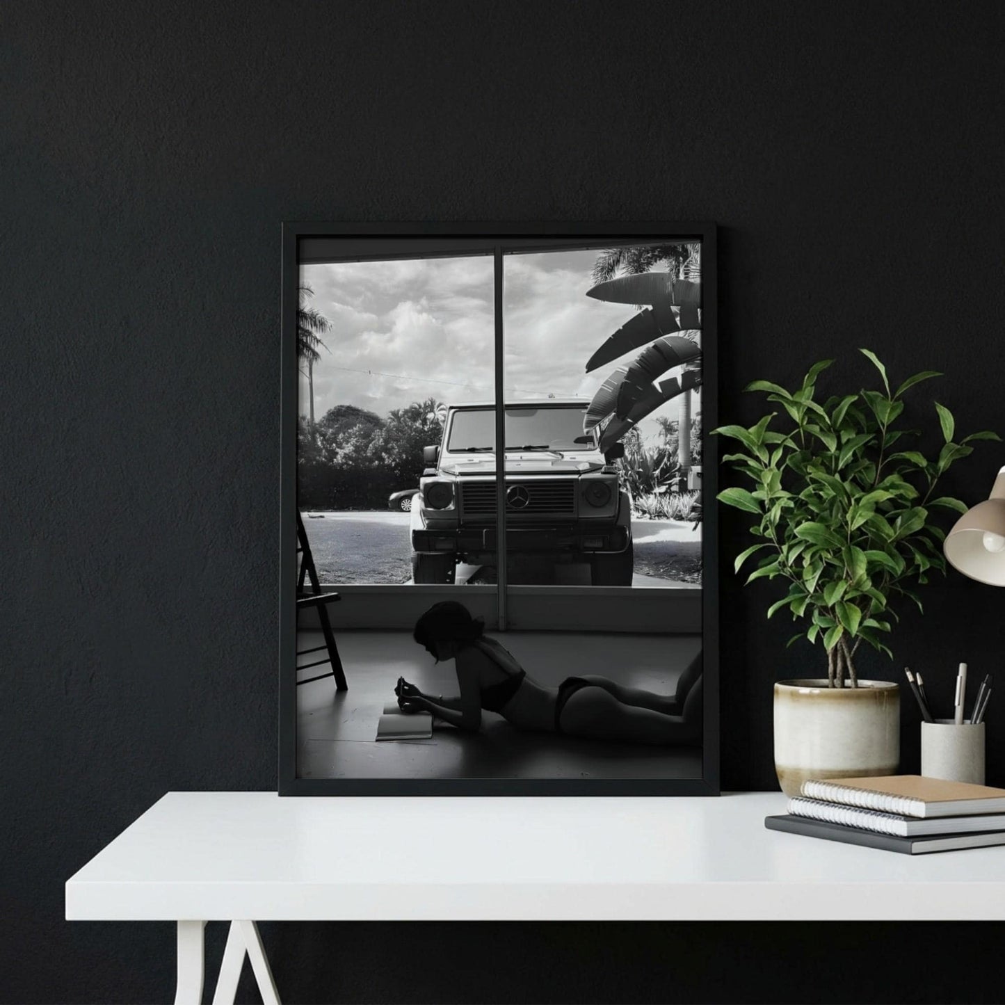G Wagon Poster, Luxury Car Wall Art, Black and White Print, Old Money Aesthetic Decor, Miami Vibe Photography, Edgy Fashion Room Decor