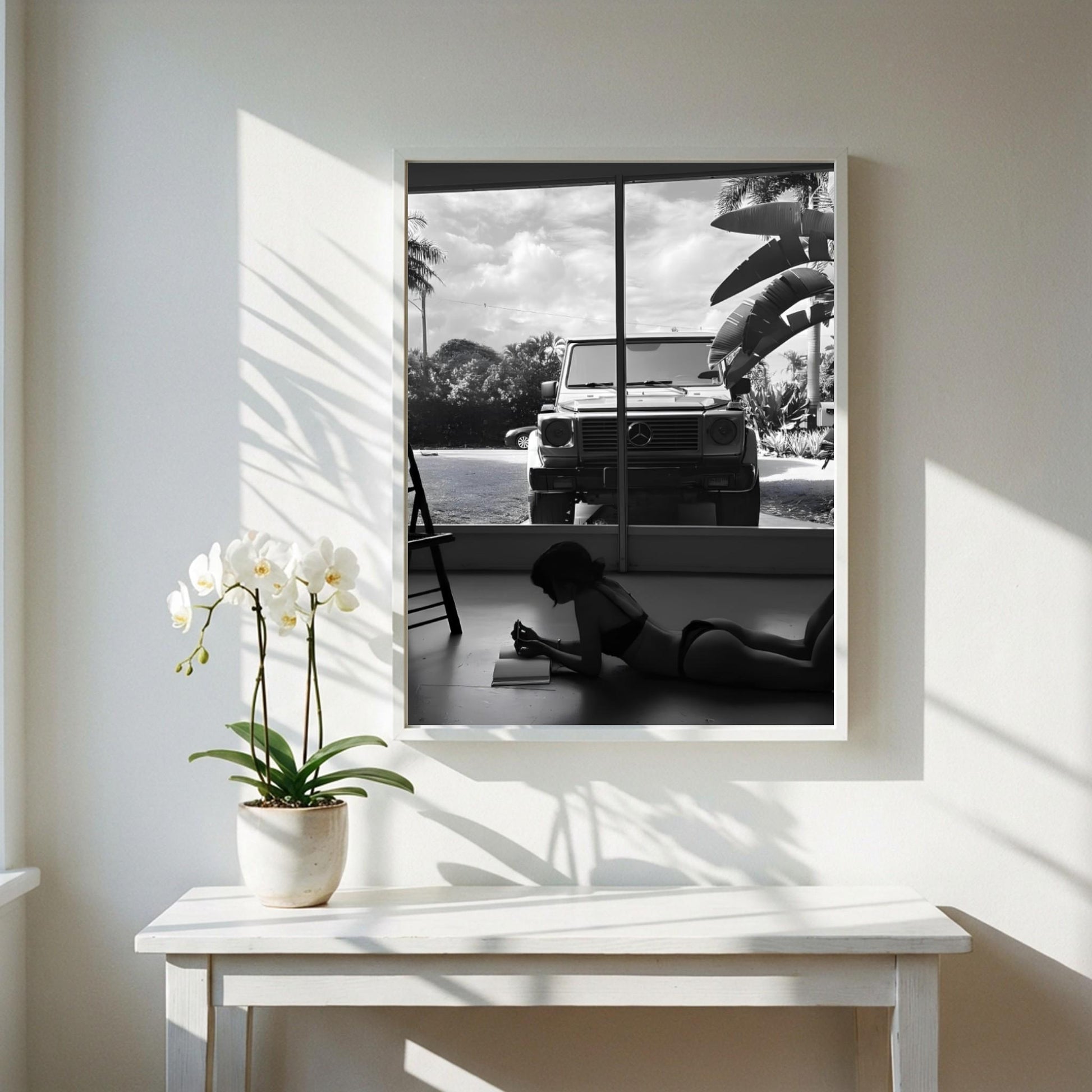 G Wagon Poster, Luxury Car Wall Art, Black and White Print, Old Money Aesthetic Decor, Miami Vibe Photography, Edgy Fashion Room Decor