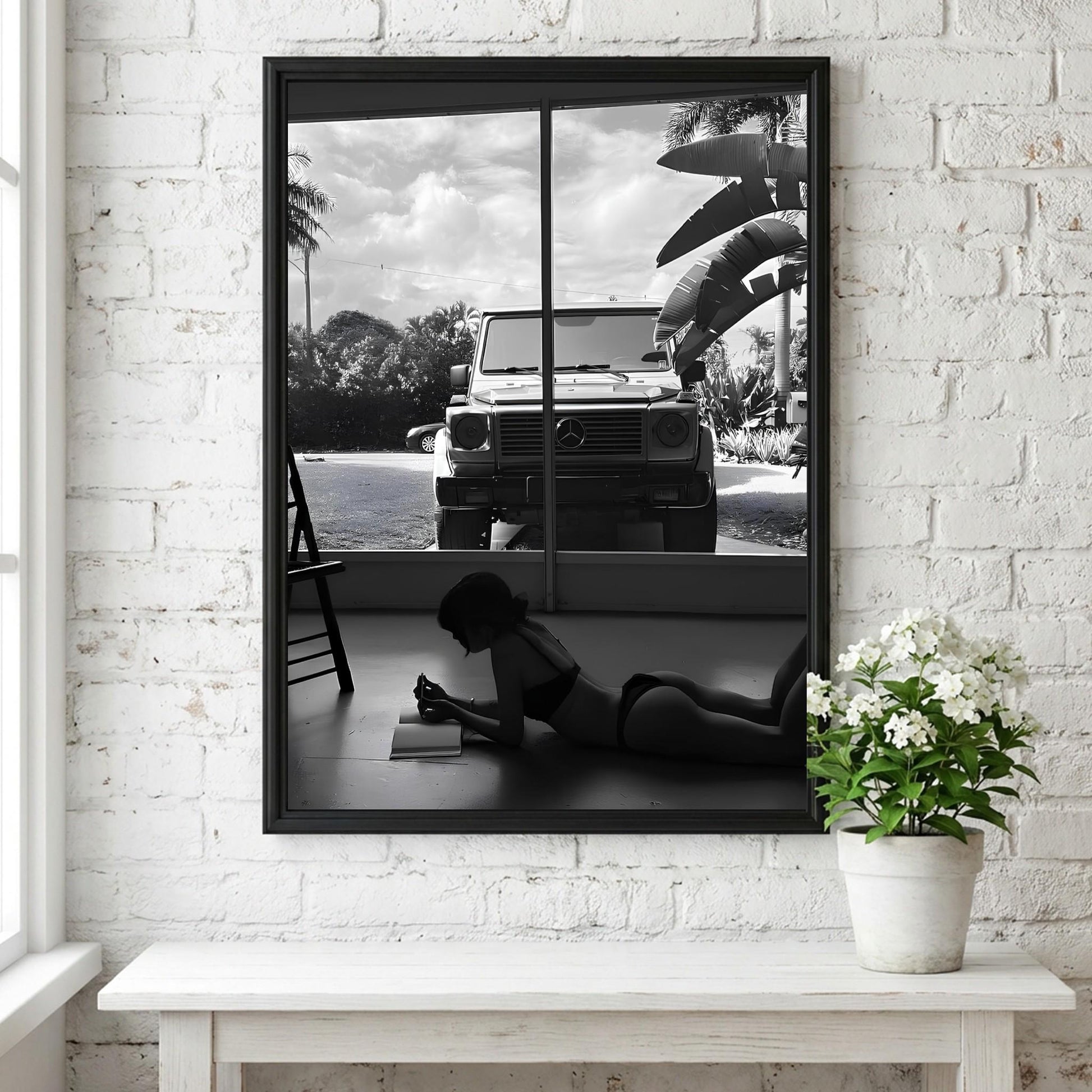 G Wagon Poster, Luxury Car Wall Art, Black and White Print, Old Money Aesthetic Decor, Miami Vibe Photography, Edgy Fashion Room Decor