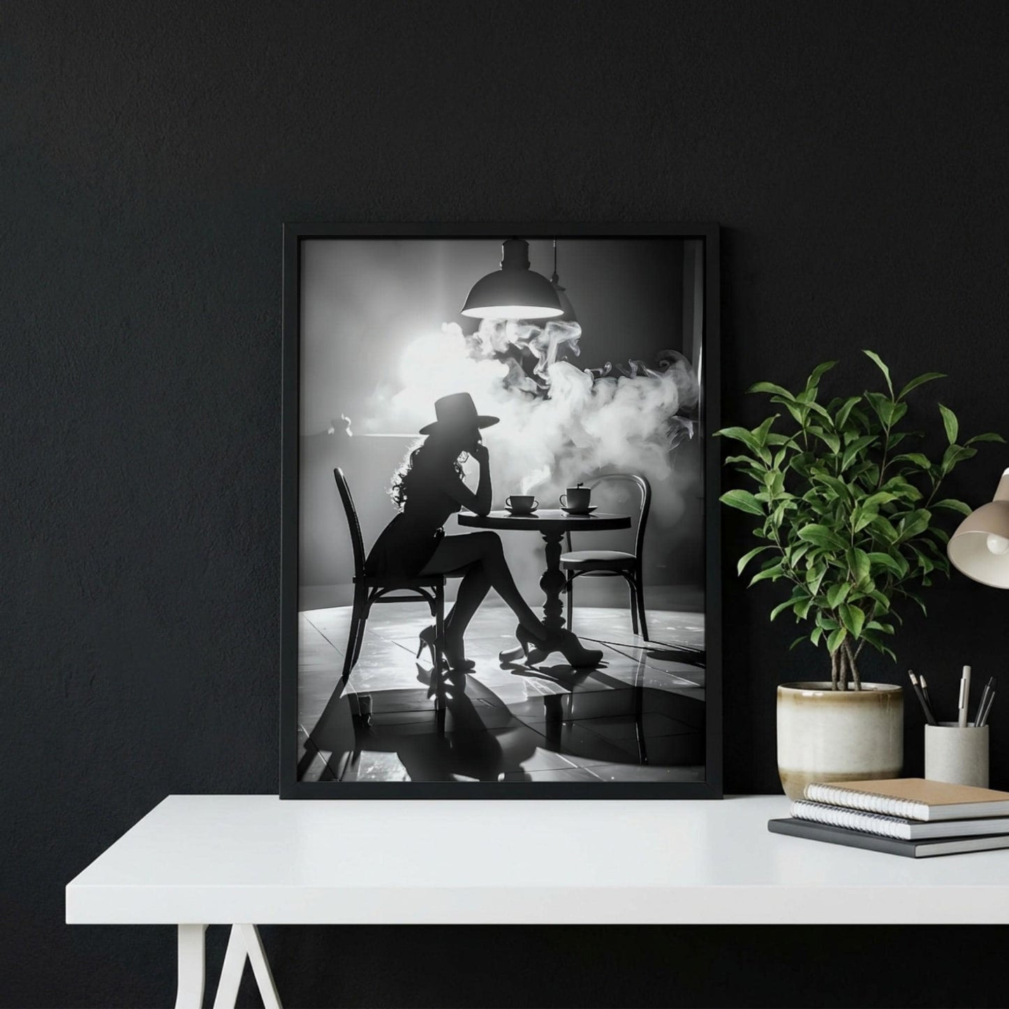 Vinyl Spin Black & White Minimalist Music Wall Art | Modern Retro Audio Decor | Record Player Aesthetic Poster Print