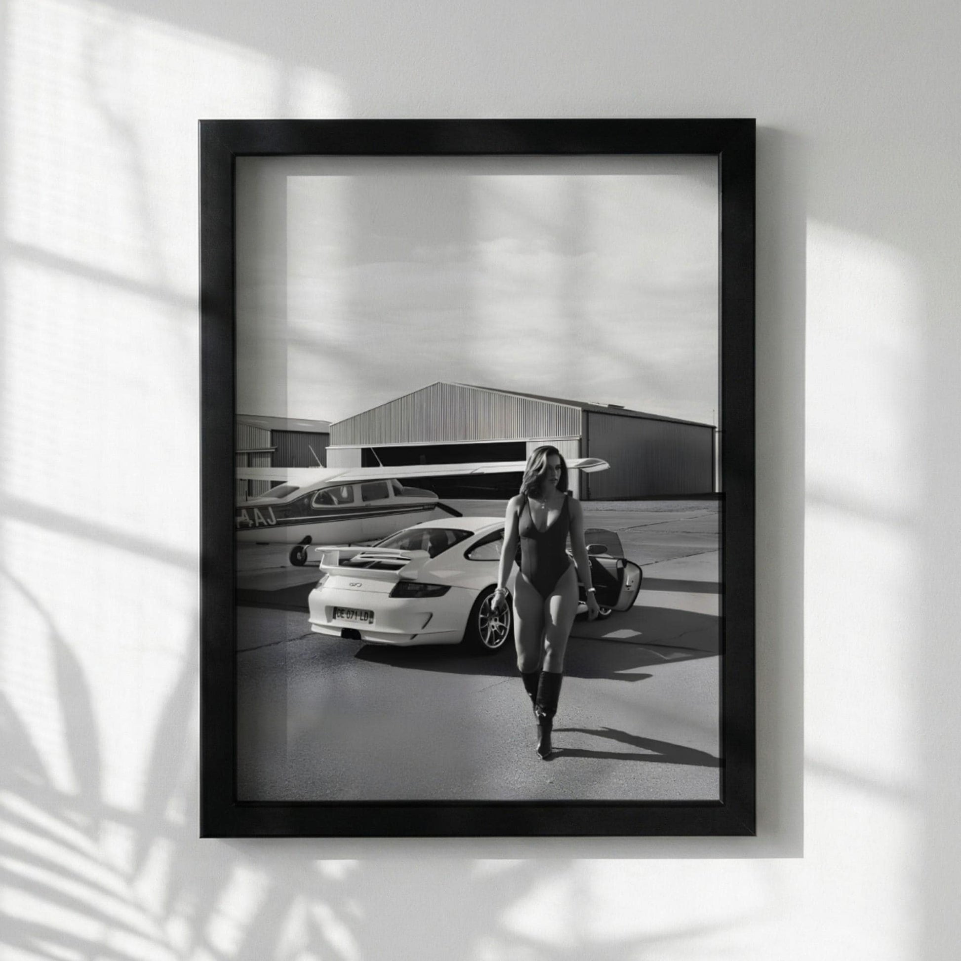 Porsche GT3 Poster, Luxury Car Wall Art, Black and White Print, Old Money Aesthetic Decor, Private Aviation Art, Edgy Fashion Room Decor