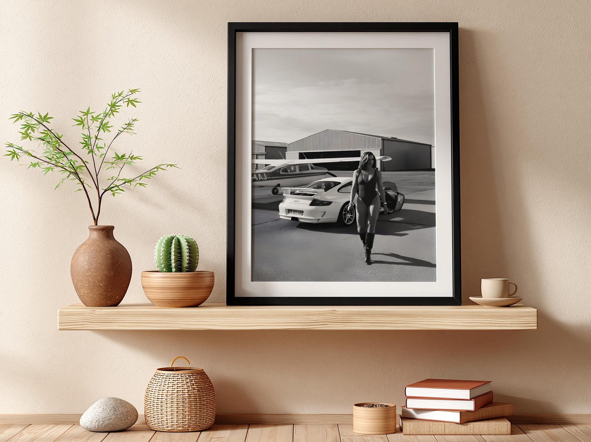Porsche GT3 Poster, Luxury Car Wall Art, Black and White Print, Old Money Aesthetic Decor, Private Aviation Art, Edgy Fashion Room Decor