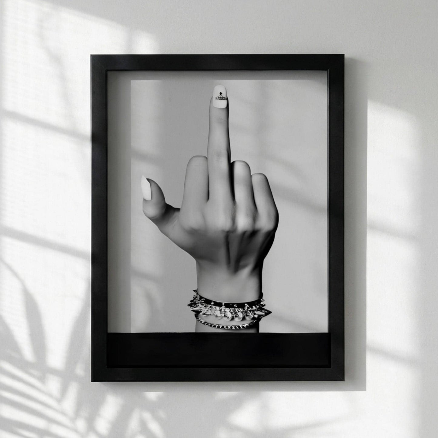 Middle Finger Poster, Punk Rock Wall Art, Black White Print, Edgy Room Decor, Rebel Hand Sign, Badass Poster, Grunge Art Print