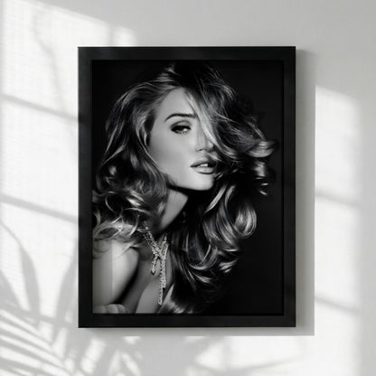 Sydney Sweeney | Black and White Glamour Portrait Print | Vintage Fashion Wall Art | Elegant Woman Photography | Classic Beauty Poster