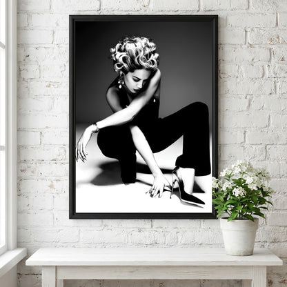Scarlett Johansson | Black White Art Print | Edgy Fashion Poster | Retro Glamour Decor | Modern Wall Art
