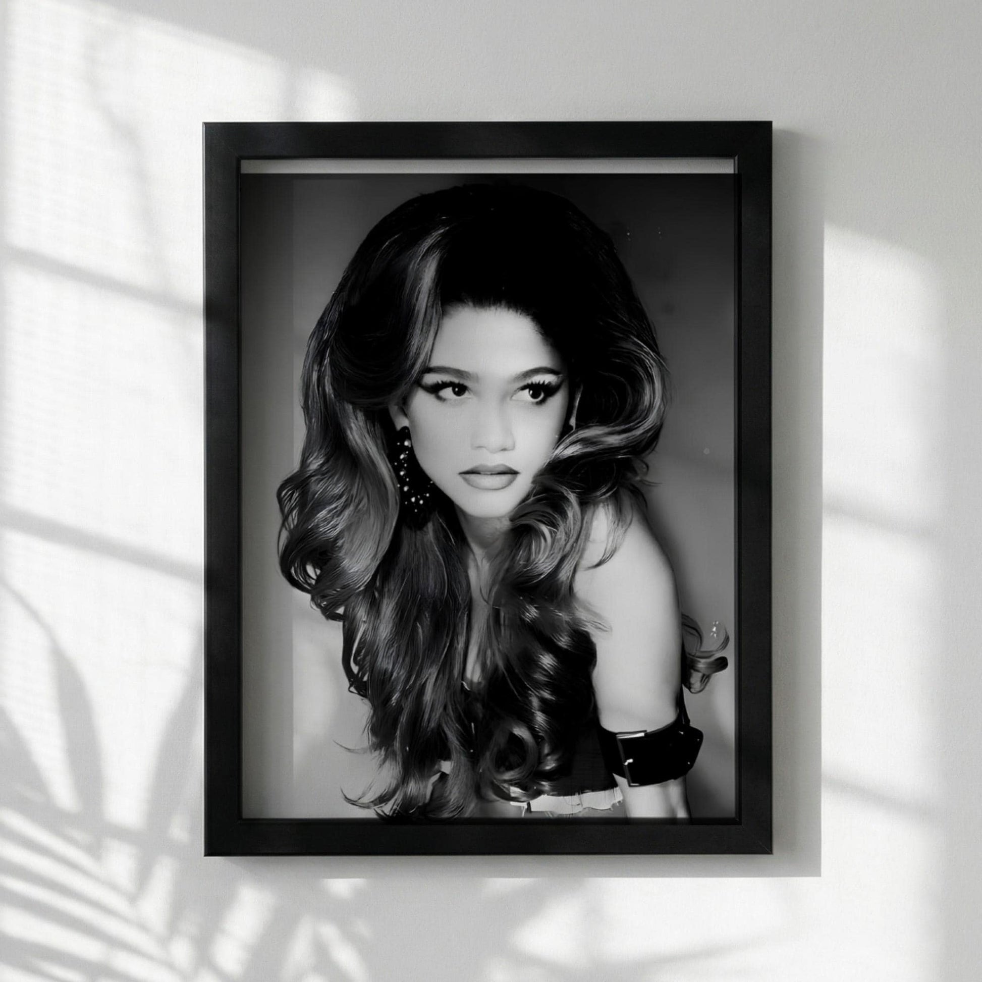 Zendaya | Black White Portrait | Vintage Glamour Print | Retro Fashion Poster | Elegant Wall Art