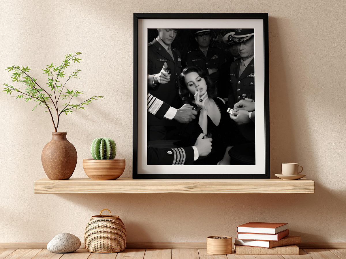Femme Fatale Print | Vintage Glamour Poster | Black and White Boss Lady Art | Film Noir Photography | Edgy Wall Decor