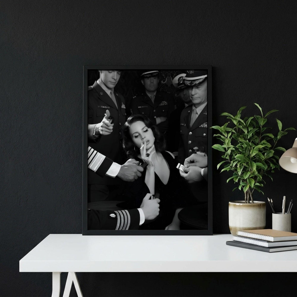 Femme Fatale Print | Vintage Glamour Poster | Black and White Boss Lady Art | Film Noir Photography | Edgy Wall Decor