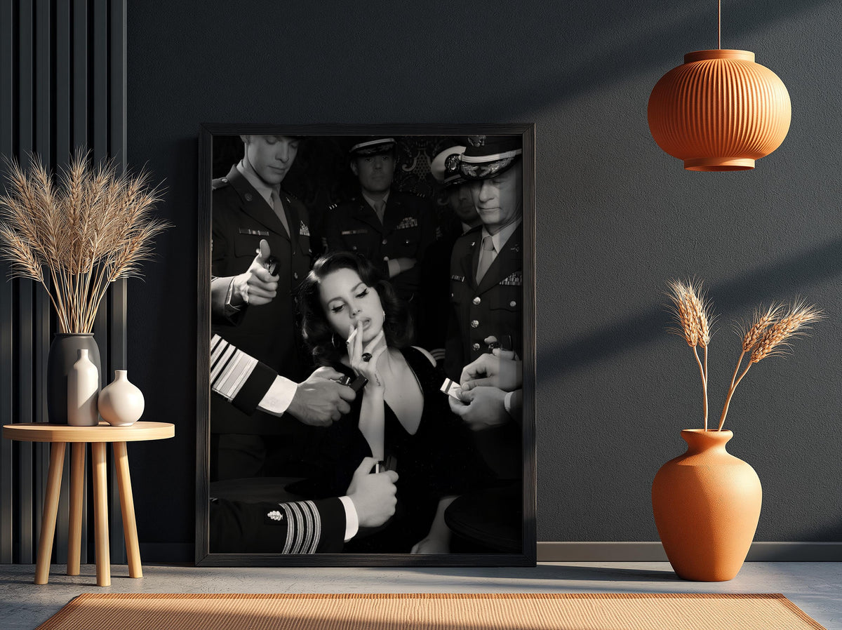 Femme Fatale Print | Vintage Glamour Poster | Black and White Boss Lady Art | Film Noir Photography | Edgy Wall Decor
